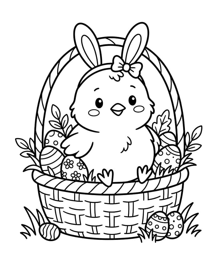 Målarbild Bedårande påskkylling