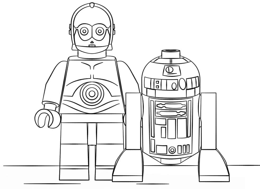 Målarbild C-3PO och R2-D2 från Lego Star Wars