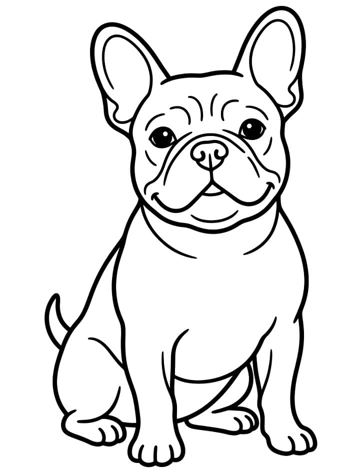 Målarbild En Fransk Bulldogg