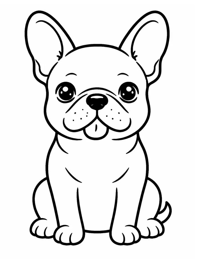 Målarbild En Väldigt Söt Fransk Bulldogg