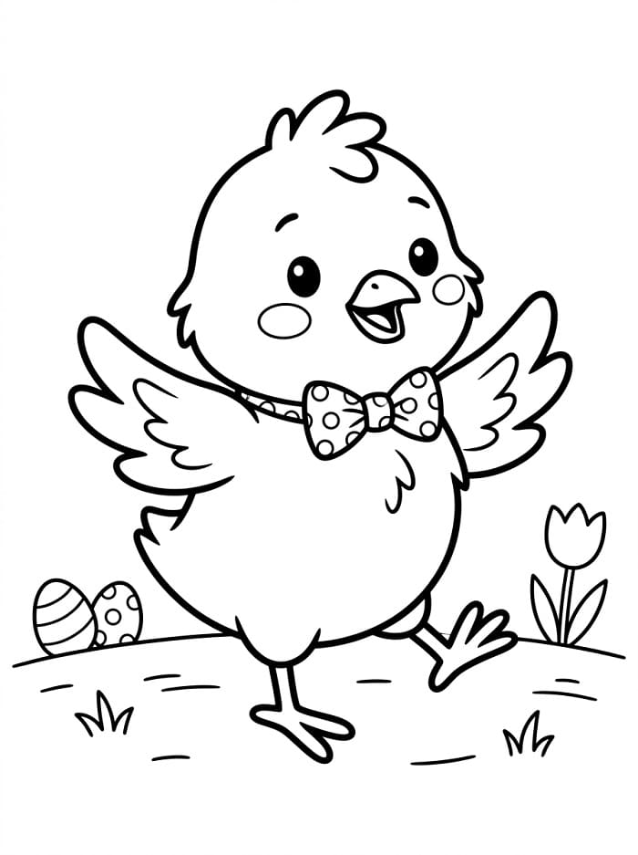 Målarbild En glad påsk-kyckling