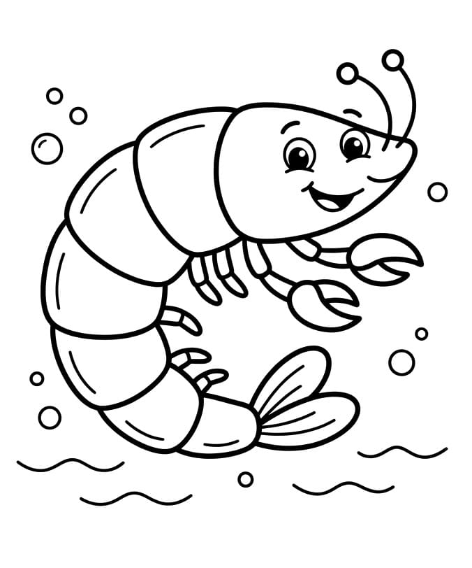 Målarbild En glad räka