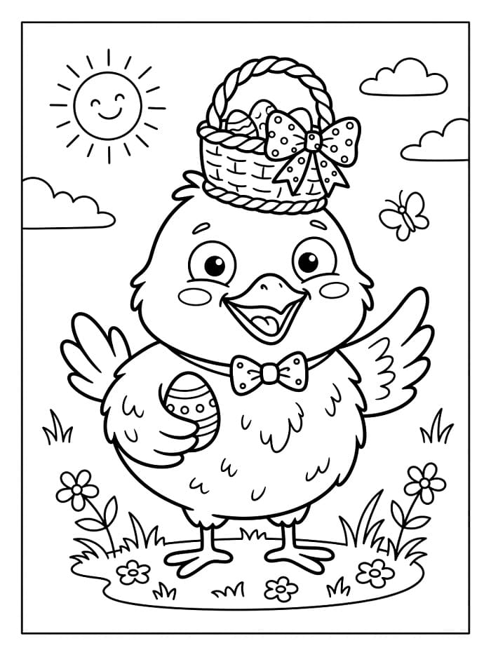 Målarbild En påskkyckling
