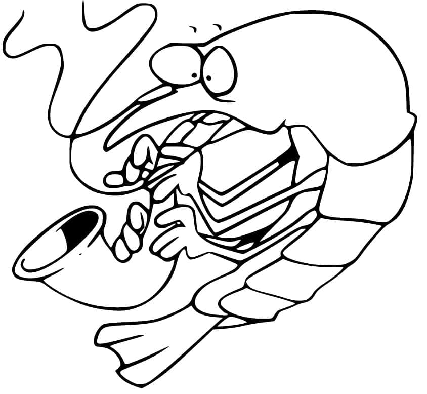 Målarbild En rolig räka