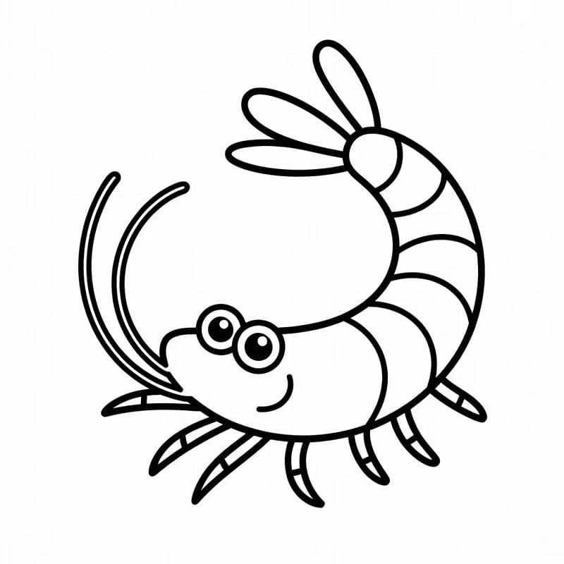 Målarbild En tecknad räka