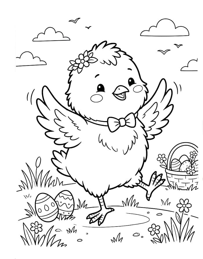 Målarbild Glad påsk kyckling