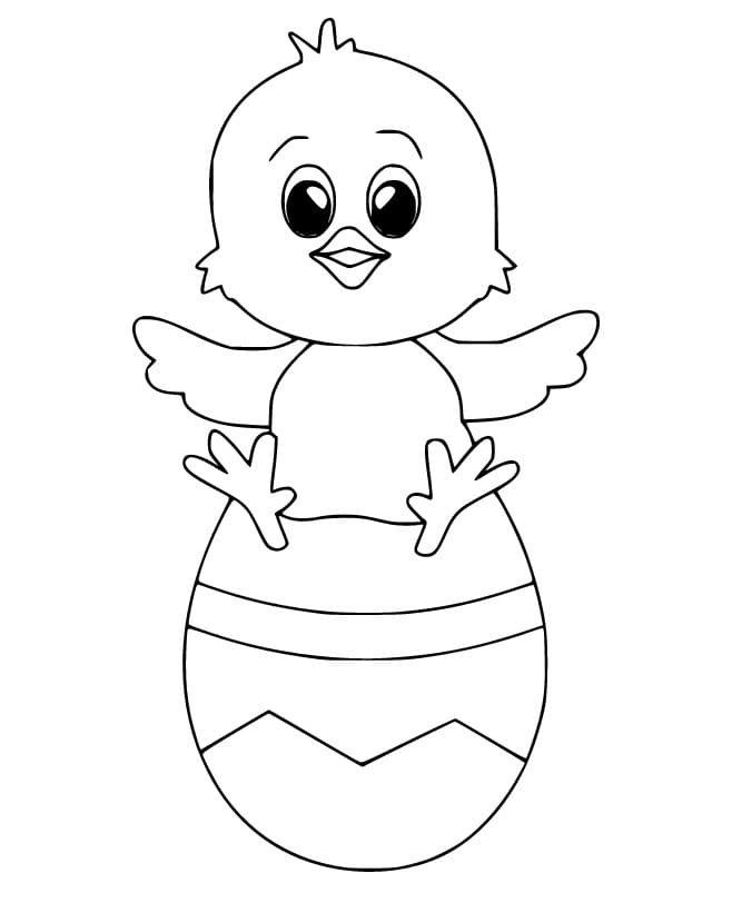Målarbild Gratis Påskkyckling för Barn