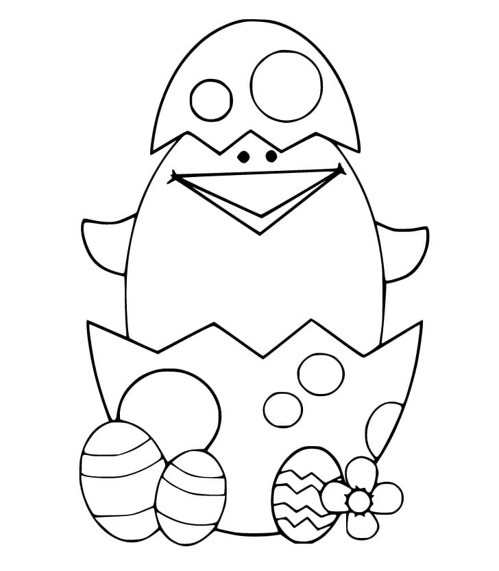 Målarbild Gratis Påskkyckling