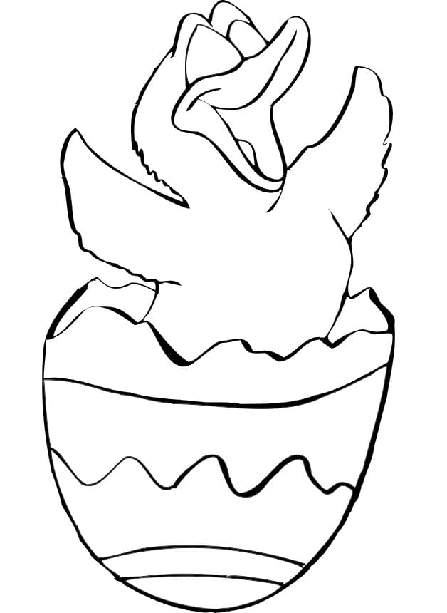 Målarbild Gratis Utskrivbar Påskkyckling för Barn