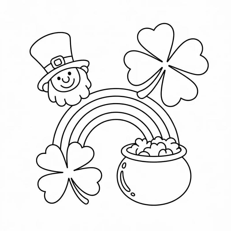 Målarbild Gratis Utskrivbar St Patrick’s Day för Barn