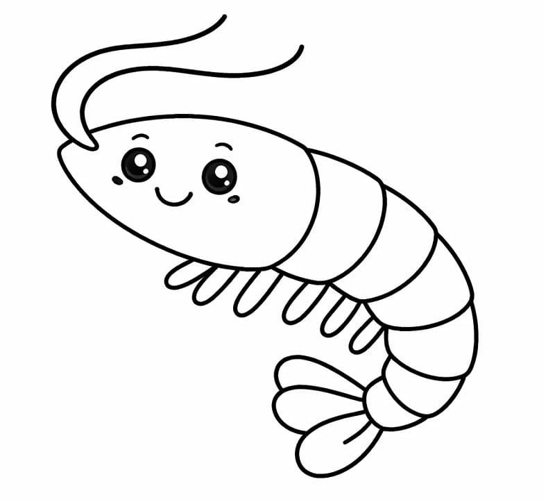 Målarbild Kawaii-räka