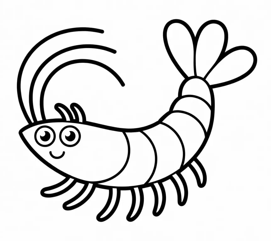 Målarbild Leende räka