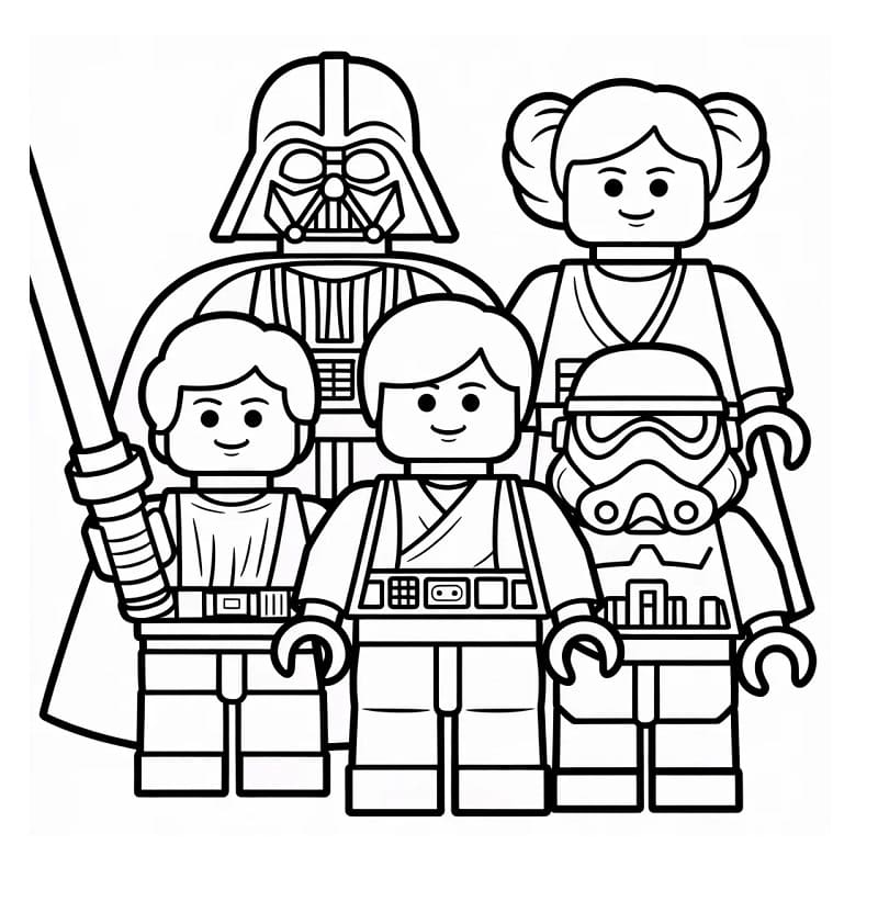 Målarbild Lego Star Wars Gratis Utskrivbar för Barn