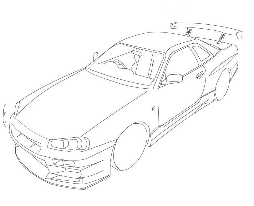 Målarbild Nissan Skyline r34