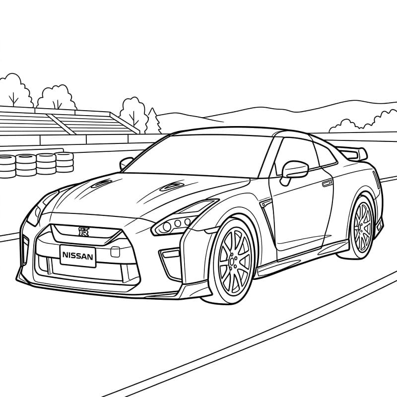 Målarbild Nissan sportbil