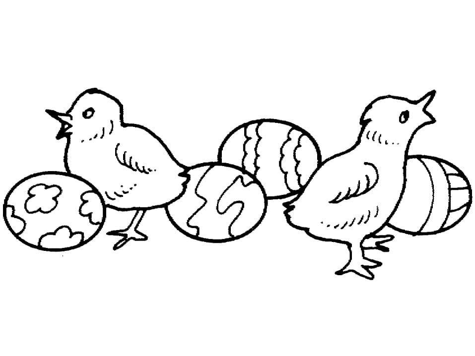 Målarbild Påskkyckling Utskrivbar för Barn