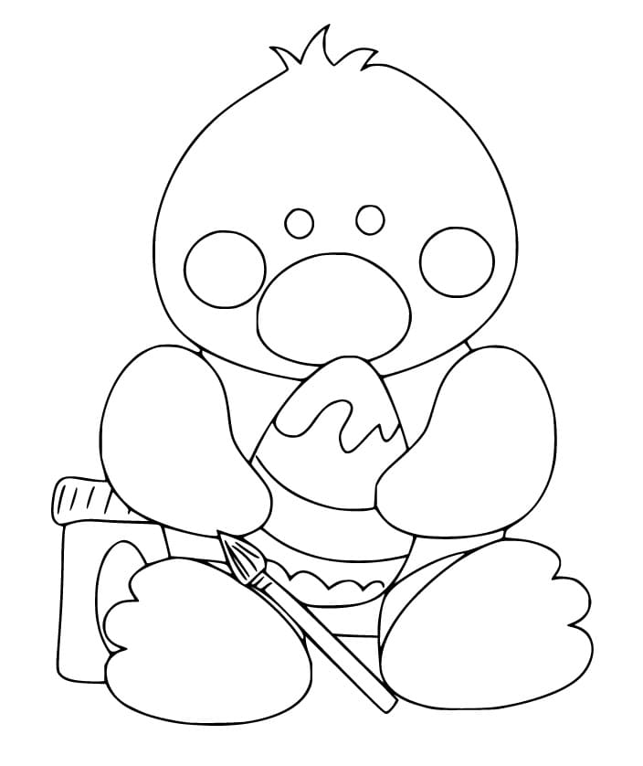 Målarbild Påskkyckling för 3-åriga Barn