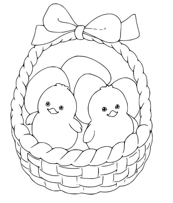 Målarbild Påskkyckling för 5-åriga Barn