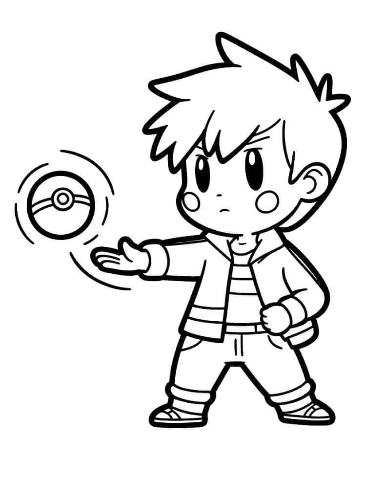 Målarbild Pojke med Pokéboll