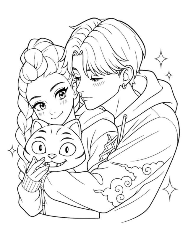 Målarbild Saja Boys Utskrivbar för Barn