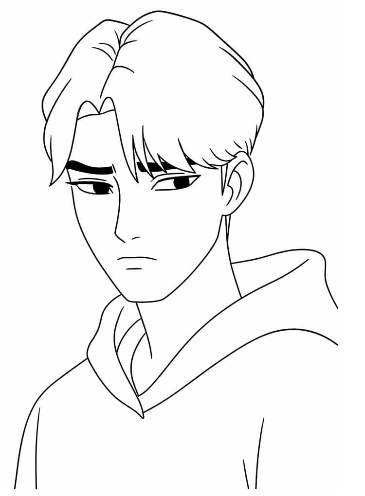 Målarbild Sorglig Jinu från Saja Boys