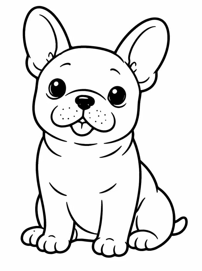 Målarbild Söt Fransk Bulldogg