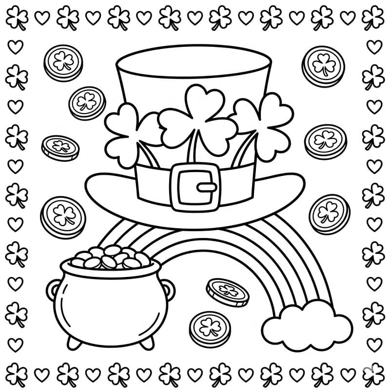 Målarbild St Patrick’s Day Gratis Utskrivbar för Barn