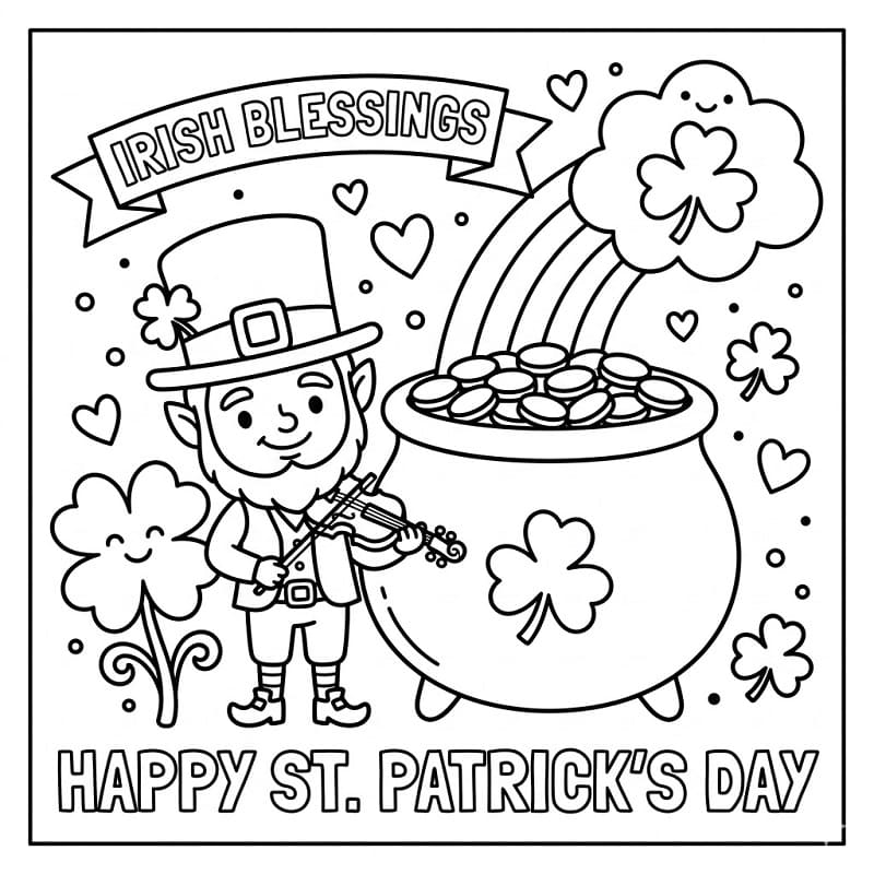 Målarbild St Patrick’s Day Gratis Utskrivbar