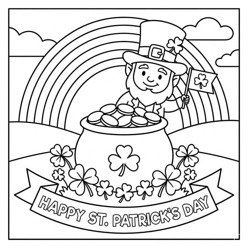 Målarbild St Patrick’s Day Utskrivbar