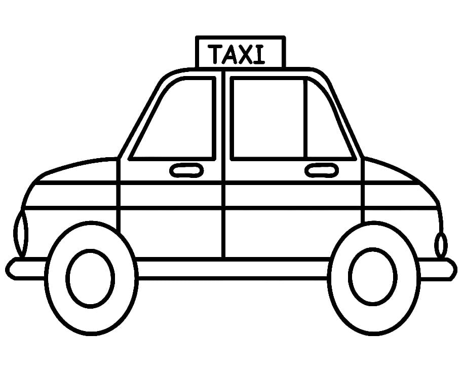 Målarbild Taxi Gratis Utskrivbar