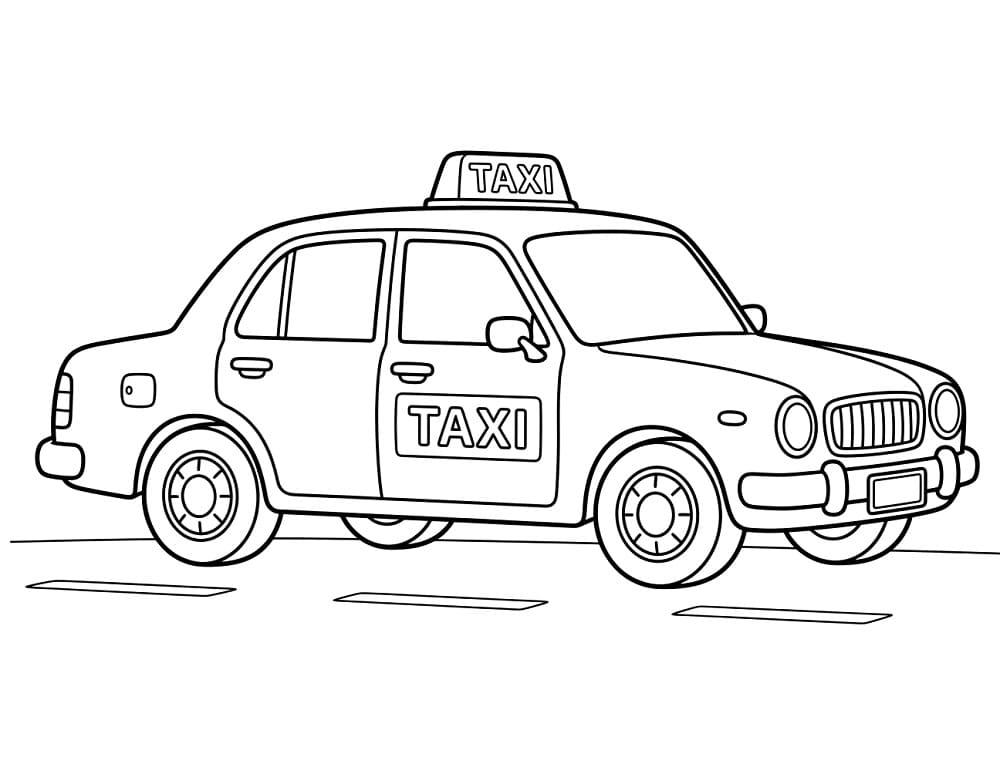 Målarbild Taxibil
