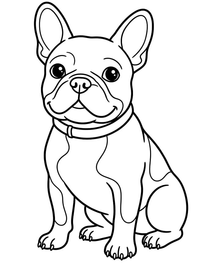 Målarbild Väldigt Söt Fransk Bulldogg