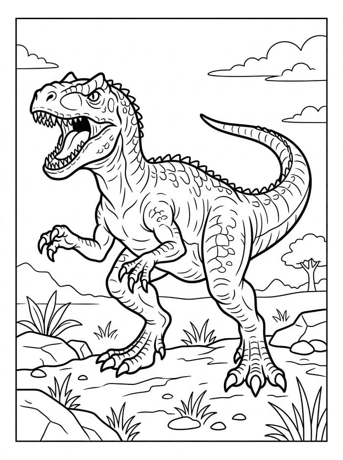 Målarbild Arg Allosaurus