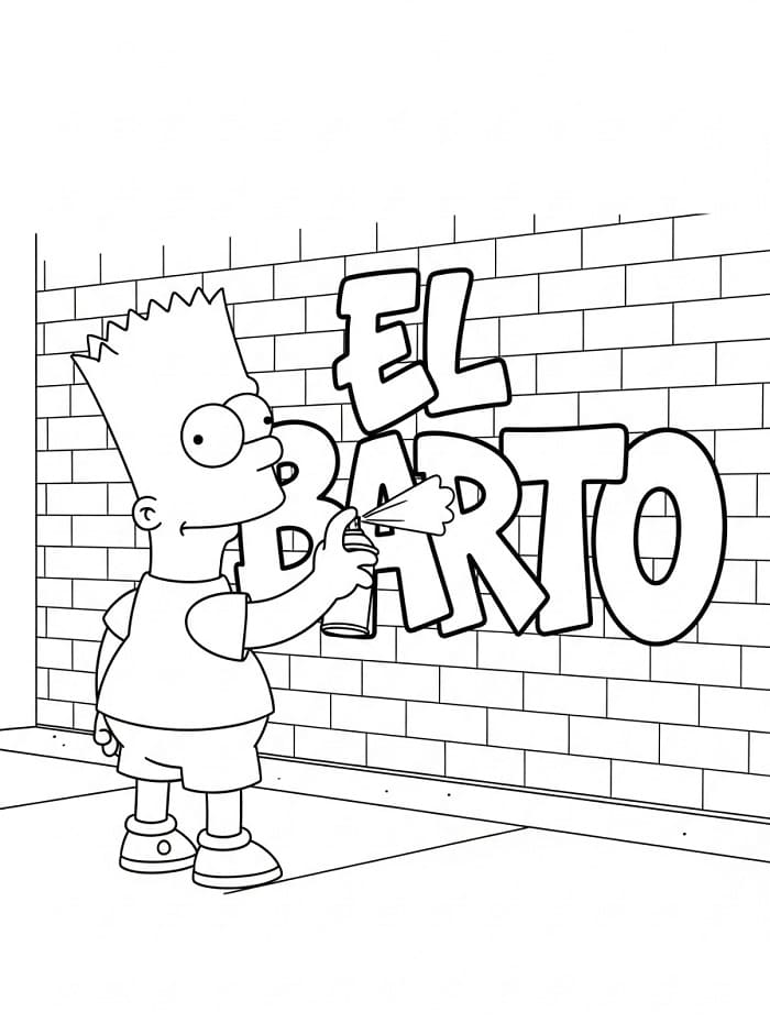 Målarbild Bart Simpson Graffiti