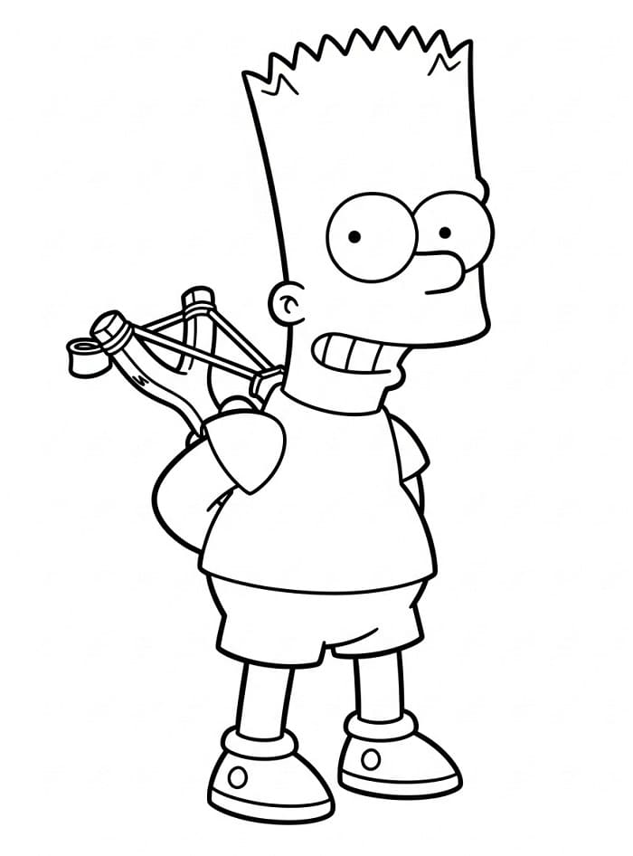 Målarbild Bart Simpson med slangbella