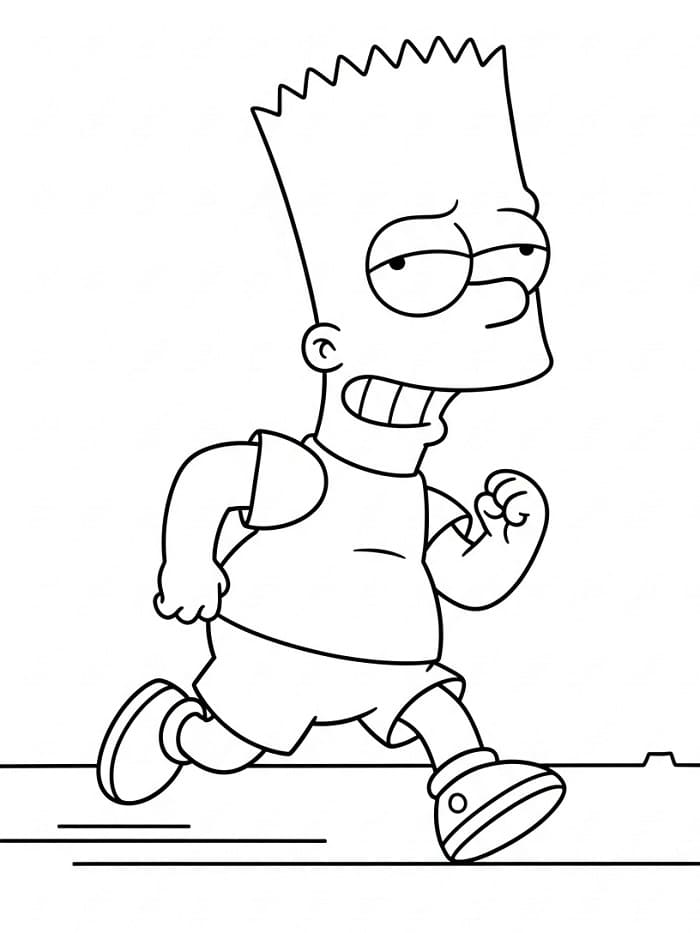 Målarbild Bart Simpson springer