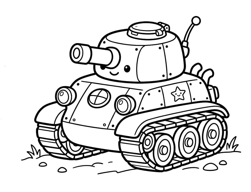 Målarbild Bedårande stridsvagn