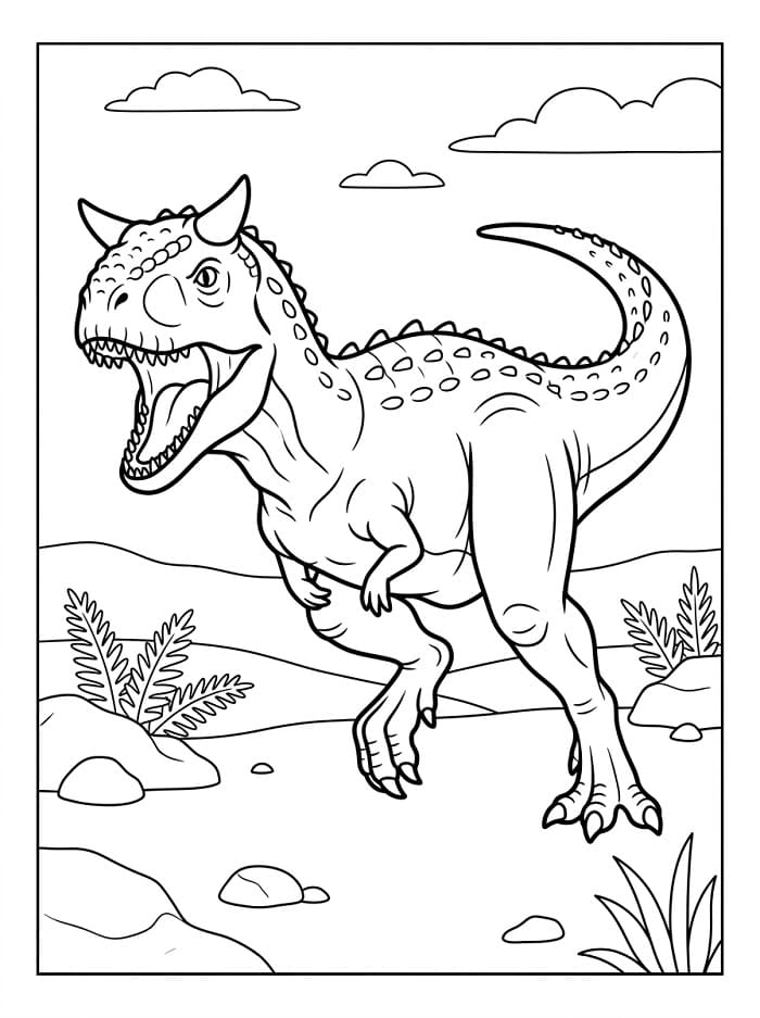 Målarbild Carnotaurus attackerar