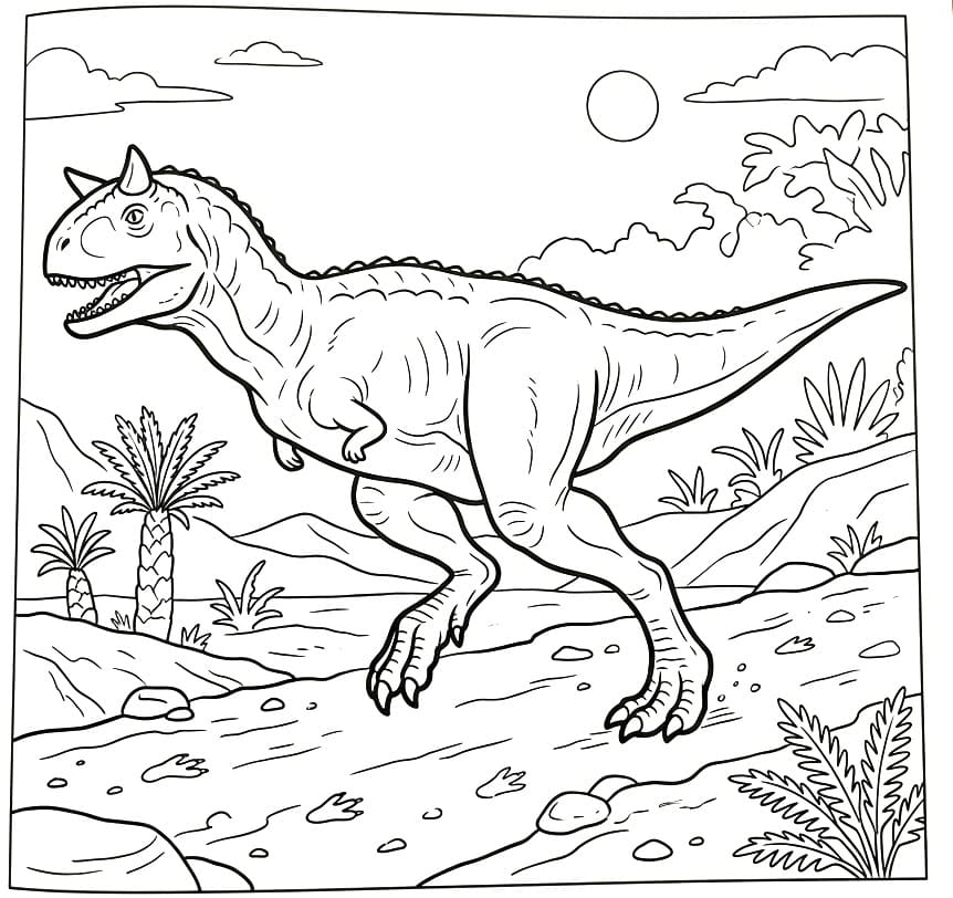 Målarbild Carnotaurus-dinosaurie