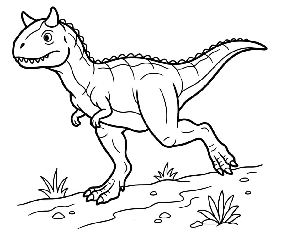 Målarbild Carnotaurus-dinosaurien springer