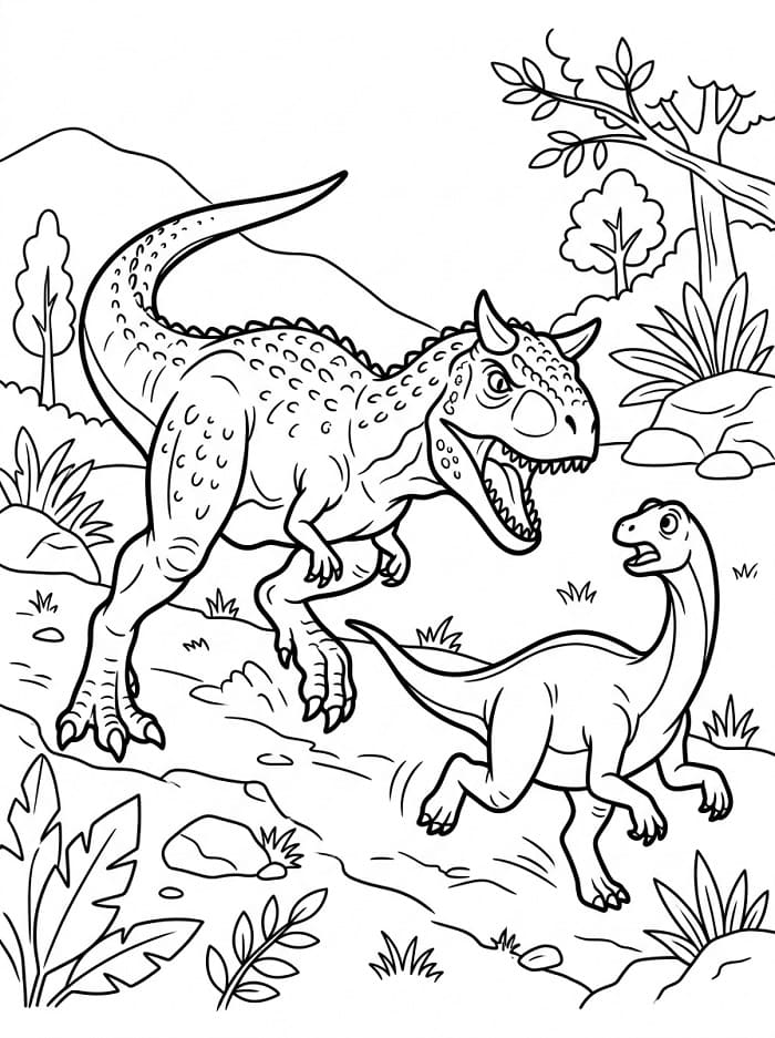 Målarbild Carnotaurus jagar