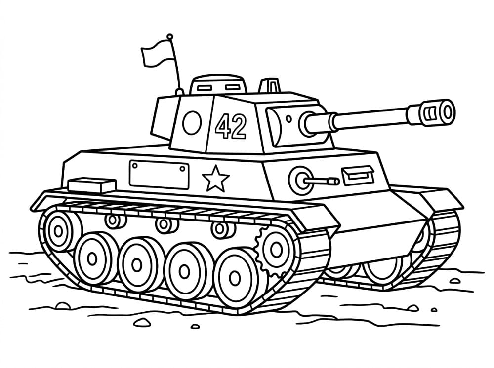 Målarbild Cool stridsvagn