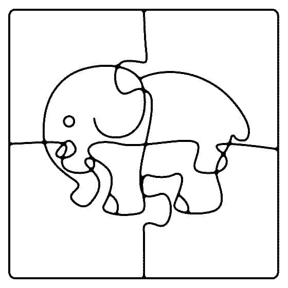 Målarbild Elefantmotiv pussel