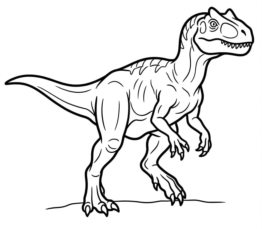 Målarbild En Allosaurus-dinosaurie