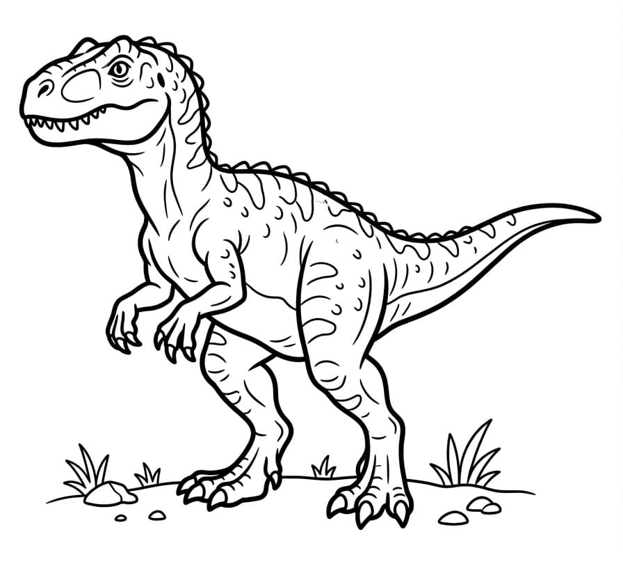 Målarbild En Allosaurus