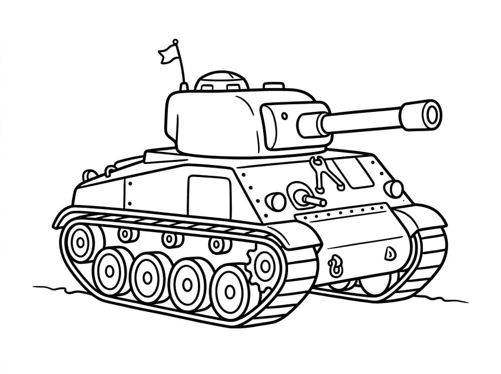 Målarbild En enkel stridsvagn