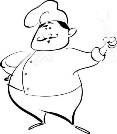 Målarbild En kock