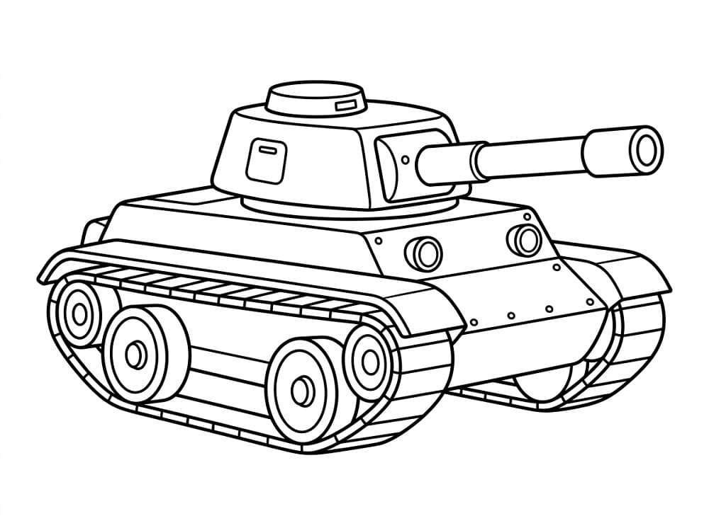 Målarbild En militär stridsvagn