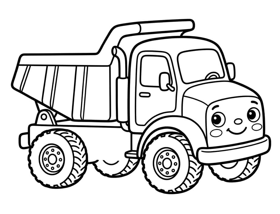 Målarbild En söt tippbil