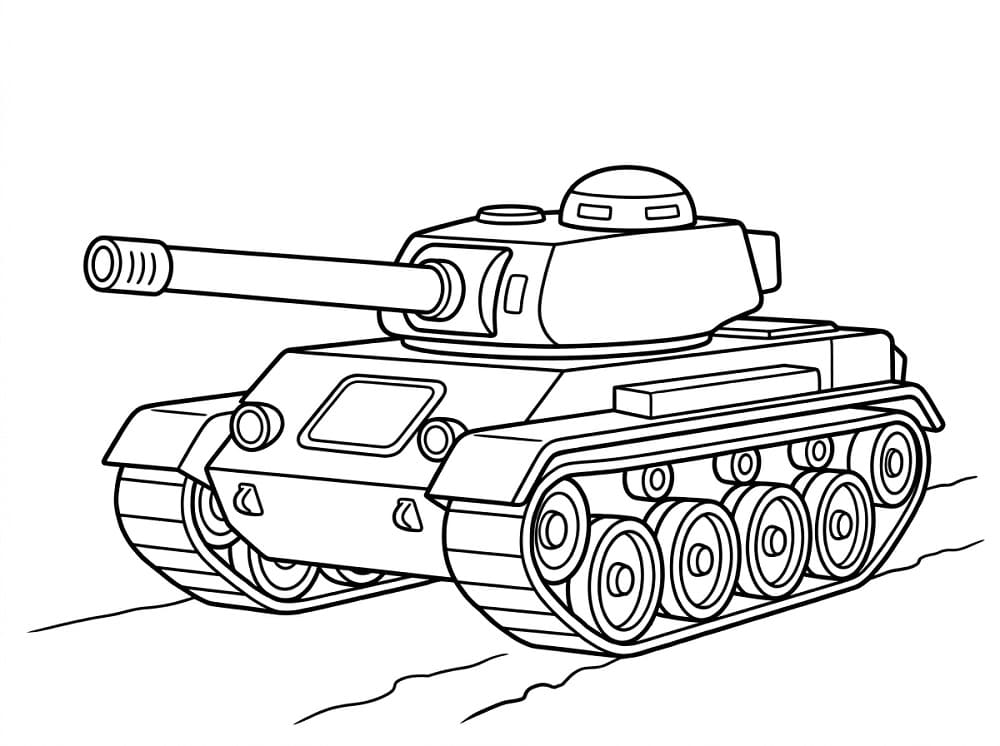 Målarbild En stridsvagn